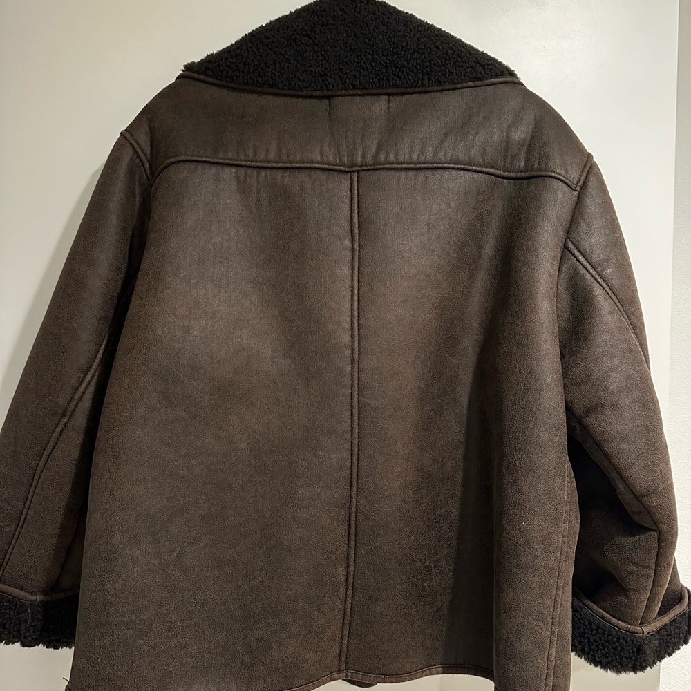 Zara Brown Shearling Jacket - image 4